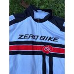 Zero‎ Bike Cycling Jersey Full Zip Long Sleeve Athletic Activewear Top Blue Size M Photo 1