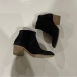 Vince Black Suede Chukka Pull On Ankle Heeled Booties Size 7 Photo 1