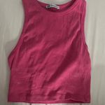 ZARA Pink Ribbed Cropped Tank Photo 0