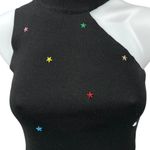The Way Black Stars Beaded Sleeveless Asymmetric One Shoulder Crop Tank Top OS Size undefined Photo 3
