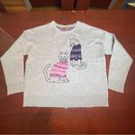 Beldini Double Knit Cat sweater from Beldinni Grey kitties graphic design Sz Large Photo 2