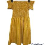 Women’s Mustard Yellow Off Shoulder Above Knee Dress Photo 0