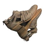 Vince Camuto Women's Sz 7.5 Pamelle Boot Tan Taupe Nubuck Sliced Leather Cutouts Photo 7