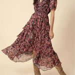 Hale Bob Jade Lurex Jacquard Tiered Dress Floral Romantic Bohemian Cottagecore Photo 0