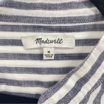 Madewell  Blue and White Tie Front 3/4 Sleeve Shirt- size‎ M Photo 8