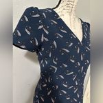 Loft Navy Blue V-neck fit to flare zip back dress w/ pockets. Size 2 never worn Photo 4