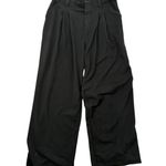 Halara  Wide Leg Pants L Tall Black Pleated Elastic Waist Waffle Slacks Workwear Photo 0