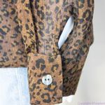 Silk Icon Collection 100% silk leopard animal print button down shirt, size L Brown Size L Photo 6