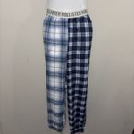 Hollister Flannel Pajama Set Shirt Sz M Pant Sz S Blue White baggy banded waist Photo 3