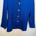 Charter Club Vintage  Wool Blazer Royal Blue Gold Photo 3