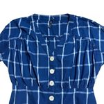 ZARA  trf Dark Blue Windowpane Cotton Mini Dress Women’s US M Photo 2