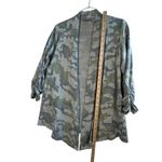 Susan Graver Lifestyle Green Camo Cardigan XS XXS Lightweight Casual Layering Photo 5