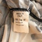 Stizzoli Womens Top Blouse Mixed Media Fringe Asymmetric Gray Black 52 US 16 Photo 4