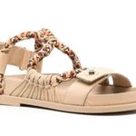 Sandro NEW Helga Interwoven Neutral Low-Heel Sandals size 38 Photo 0