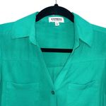 EXPRESS The Portofino Shirt Shamrock Green Button Down Blouse Photo 1