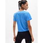 Athleta  L Grid Knit Tee Cornflower Blue Large Regular Photo 1