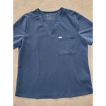 FIGS Women's Technical Collection Scrub Top Teal Short Sleeve Button Up Sz XL Photo 1