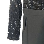 Eliza J  Black Sequin One Piece Zipper Back Pants Jumpsuit W/ Pockets Women Sz 4 Photo 2