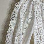 Rebecca Taylor ladies White Embroidered Lace Puff Sleeve eyelet blouse Top XS Photo 8