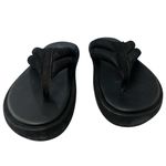 Free People  Flip Flop Leather size 8.5 Wonderland Black Platform Sandals 39 NWOB Photo 2