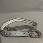 Bling Bling Womens Elegant Western Sparkly Silver Studded Belt missing belt loop White Photo 4