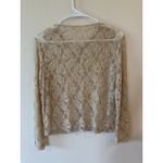 Vintage Sheer Glass Beaded Open Front Special Occasion Cardigan Sweater Small Photo 1