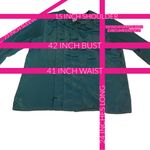 VINTAGE 1980'S LINDSEY BLAKE DARK TEAL PANEL PLEATED BUTTON DOWN BLOUSE (10) Green Photo 11