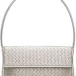 STAUD NWT Silver Tommy Beaded Bag Photo 0