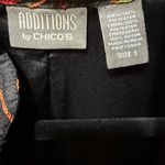 Chico's Additions by Chico’s Black Embroidered Collarless Blazer Multicolor Swirls Sz 1X Photo 2