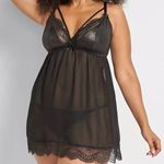 Cacique Foil Lace Strappy No-Wire Babydoll NWT Size 18/20 2 Piece Set Photo 0