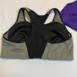Nike ‎ Drifit Sports Bras Bundle Set of 2 Gray Purple Racerback Athletic Workout Photo 3