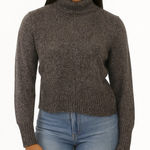 Corbin Collection 100% Silk Brown Blue Turtleneck Sweater Medium Photo 0