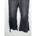 Forever 21 Womens Black Denim Flare Jeans Size 28 Button Fly Festival Fringe Photo 3