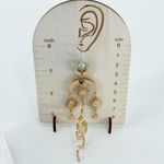 Extra Long Celestial Snake Drop Earrings, Witchy Earrings Gold Photo 2