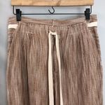 Free People Neutral Striped Caraway Light at Sunrise Cotton Crop Pants Sz 8 Photo 5