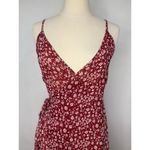 Womens Romantic Wrap Floral Cami Dress Red Spring Vacation Summer Small/Medium Photo 2