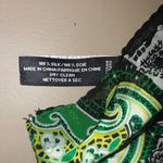 Jones New York Silk Scarf Lightweight Sheer Paisley Green Black White Dry Clean Photo 2