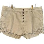 Mossimo Womens High Rise Button Fly Shorts Sz 16/33 Lace Hippie Feminine Granola Green Photo 0