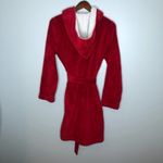 Victoria's Secret  Red Embroidered VS 100% Polyester short Robe hood sz XS / S Photo 9