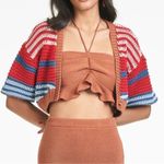 Sachin + Babi  Striped Cropped Cotton
Cardigan(Size Medium) Photo 0