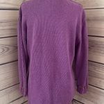 Vintage Northern Getaway Purple Floral Embroidered Cable Knit Sweater Size M Photo 5