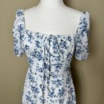 SheIn On / Off Shoulder Corset Top Blue & White Floral Maxi Dress - size XS Photo 3