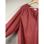 Lucy & Laurel Tunic Top 3X Womans Blouse Red Navy Fisherman Roll Tab Sleeve Photo 4