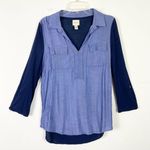 G.H. Bass & Co. Navy Blue & Chambray Long Sleeve Shirt Size M Size M Photo 0