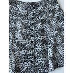 Japna Francesca's  Skirt size Medium black white floral faux button flare aline Photo 1
