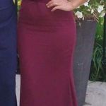 White by Vera Wang Open Back Maroon Wine Crepe Gown Dress Photo 0