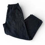 Quince  Black 100% European Linen Relaxed Fit Straight Leg Pants Women’s Medium Photo 5