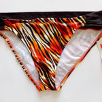 Sunsets Brown Orange White Red Fire Side Shirred Pant Bikini Bottoms NWT NOS XL Photo 0