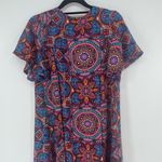 Judith March  Colorful Print Open Duster Cardigan size S Festival Boho Retro Photo 9