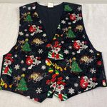 Vintage 1993 Black Looney Tunes womens Ugly Christmas vest size M Photo 0